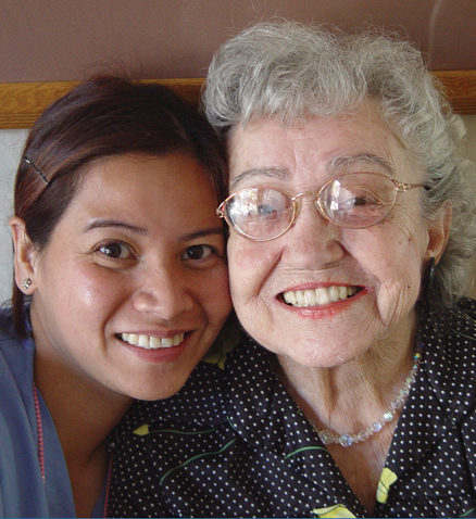 caregiver with resident